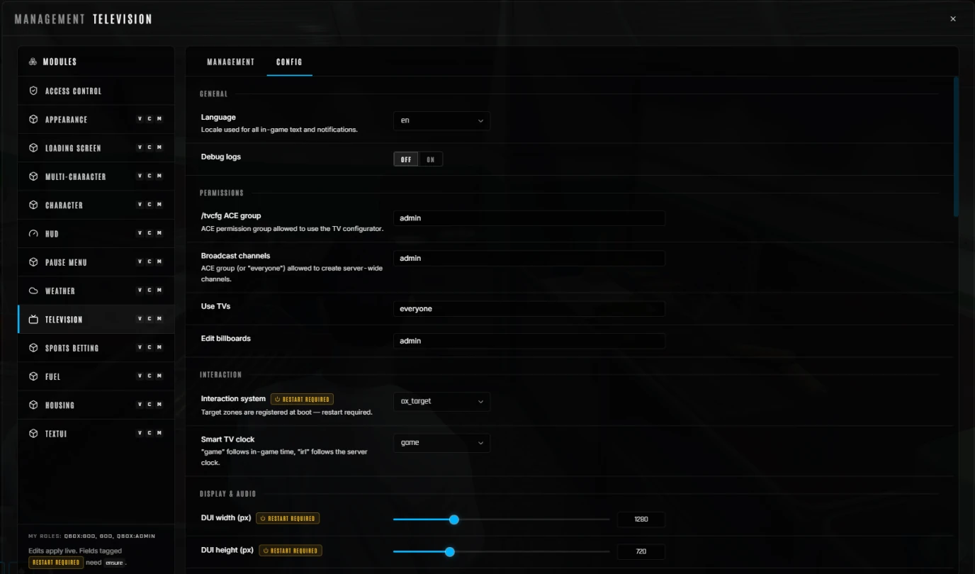 Permissions et config, en direct