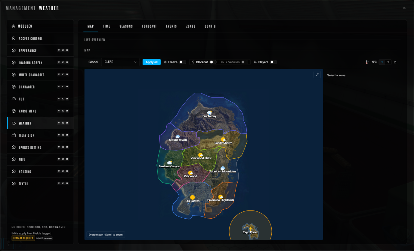 Carte météo en direct